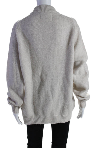 NN.07 Women's Mock Neck Long Sleeves Pullover Sweater Beige Size M