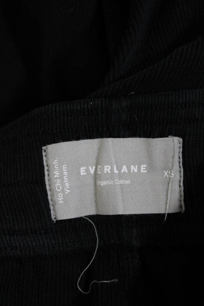 Everlane Womens High Rise Pull On Pants Black Organic Cotton Size Extra Small