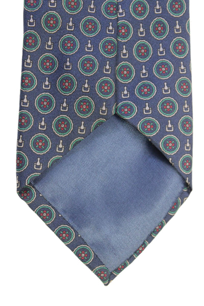 Lanvin Men's Classic Silk Printed Neck Tie Navy Blue One Size