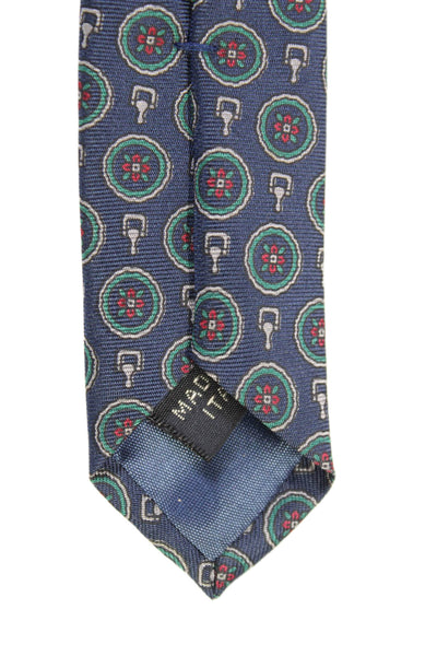 Lanvin Men's Classic Silk Printed Neck Tie Navy Blue One Size