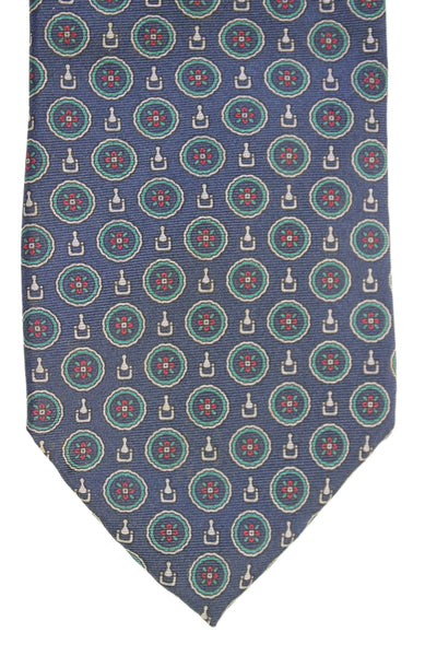 Lanvin Men's Classic Silk Printed Neck Tie Navy Blue One Size