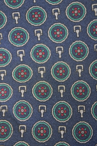 Lanvin Men's Classic Silk Printed Neck Tie Navy Blue One Size