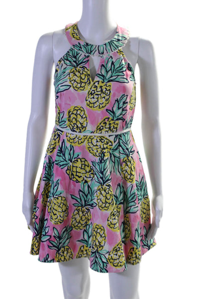 Draper James Women's Sleeveless Pockets Fit Flare Fruit Print Mini Dress Size 0