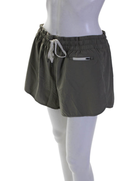 Vuori Womens Taupe Brown Drawstring High Rise Running Shorts Size XL