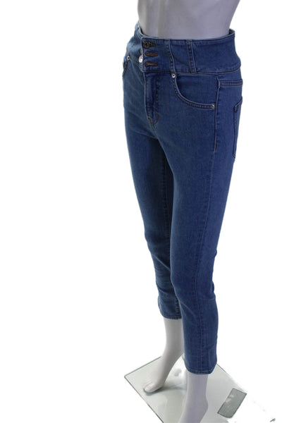 Veronica Beard Womens Blue Carly Kick Flare Leg High Rise Jeans Size 25