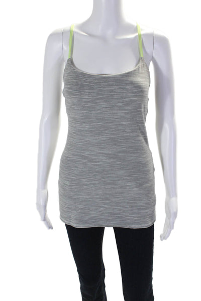 Lululemon Womens Striped Print Strappy Sleeveless Athletic Tank Top Gray Size M