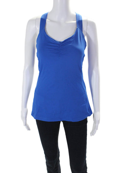 Lululemon Womens Ruched Sleeveless Strappy Athletic Tank Top Blue Size M