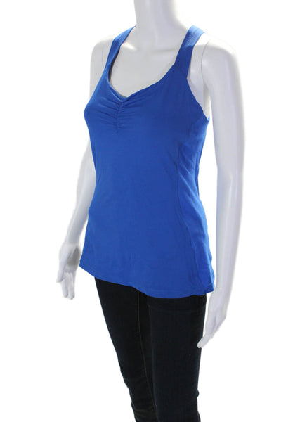 Lululemon Womens Ruched Sleeveless Strappy Athletic Tank Top Blue Size M