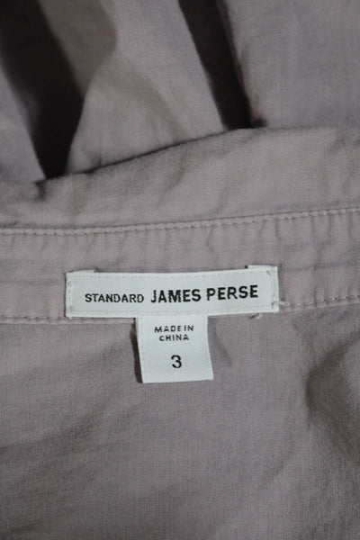 Standard James Perse Women's Long Sleeves Button Down Shirt Purple Size 3