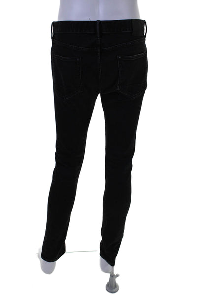 Allsaints Mens Cotton Cigarette Buttoned Skinny Leg Jeans Black Size EUR 32