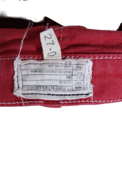 Current/Elliott Womens Cotton High Rise Skinny Jeans Red Size 27