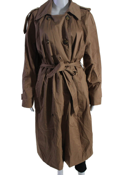 Dynamite Womens Cotton Collared Button Up Longline Jacket Brown Size XL