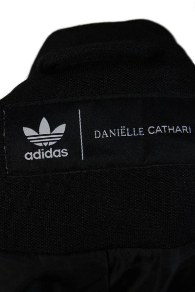 Adidas X Danielle Cathari Mens Textured Embroidered Logo Jacket Black Size XS