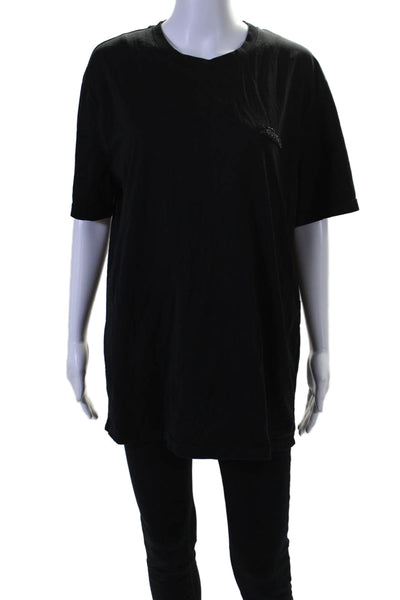 Givenchy Womens Cotton Black Crew Neck Printed Short Sleeve Tee Top Size XXL