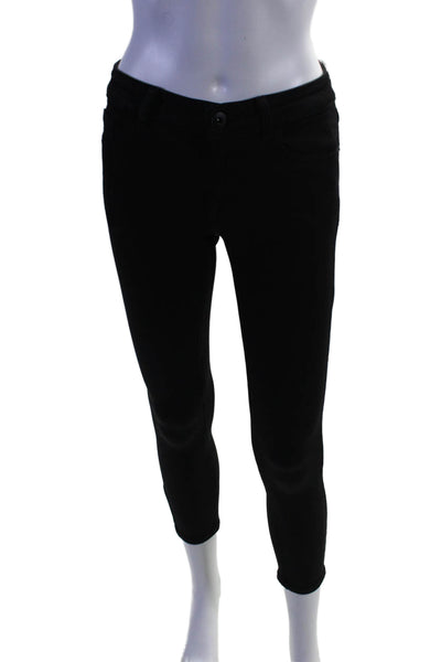 DL1961 Womens Florence Cropped Zipped Slip-on Pants Black Size 24