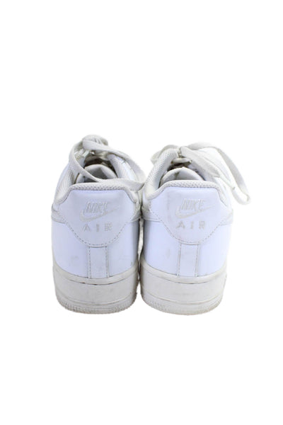 Nike Mens Leather Air Force 1 Low Lace Up Walking Sneakers White Size 7