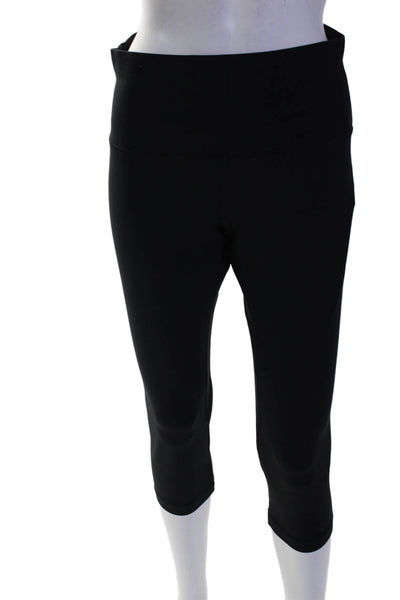 Lululemon Womens High Rise Pull On Solid Black Capri Pants Leggings Size 10