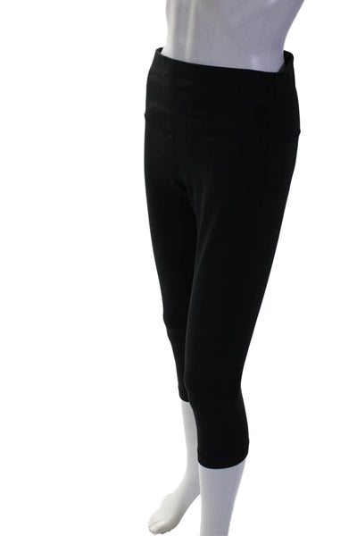 Lululemon Womens High Rise Pull On Solid Black Capri Pants Leggings Size 10