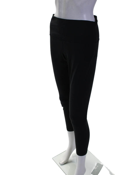 Lululemon Womens Pull On High Rise Solid Black Cropped Pants Leggings Size 10