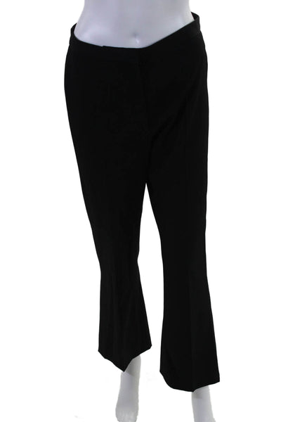 Oscar de la Renta Womens Zipper Fly Mid Rise Pleated Dress Pants Black Size 2