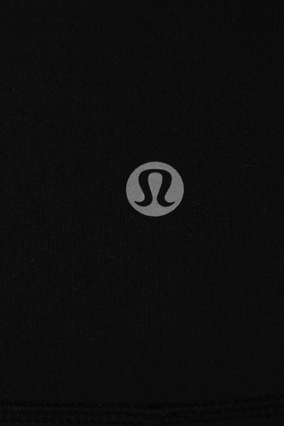 Lululemon Womens Solid Black Pull On High Rise Cropped Pants Leggings Size 10