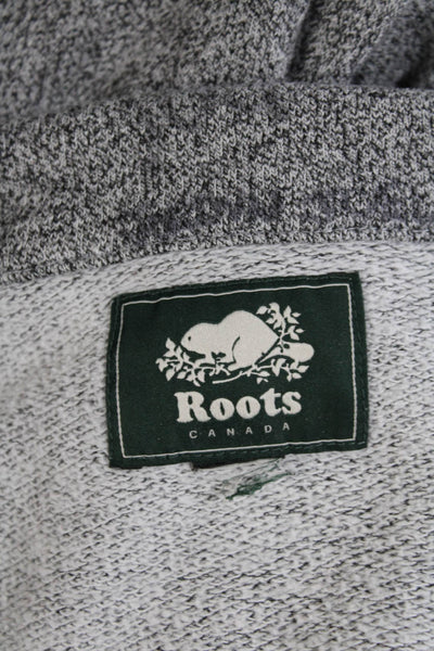 Roots Women's Collared Long Sleeves Quarter Zip Pullover Sweatshirt Gray Size L