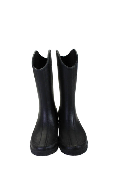 KORS Michael Kors Women's Round Toe Pull-On Rubber Rain Boots Black Size 8