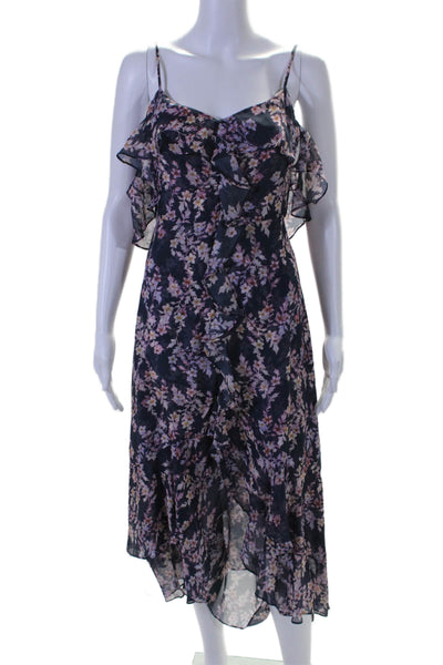 Intermix Womens Silk Floral Patterned Ruffled Multicolored Dress Size 0