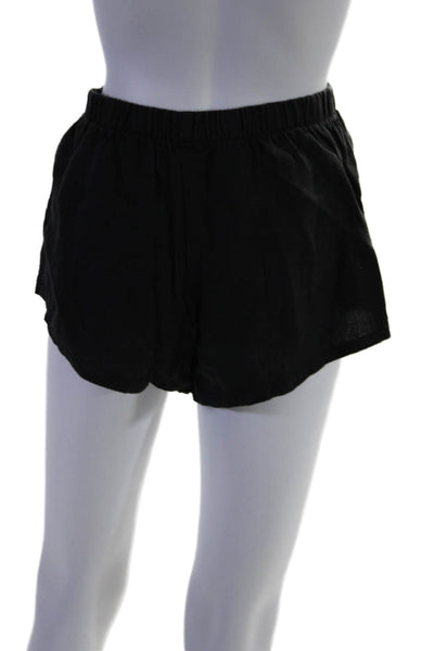 Reformation Womens Cotton Elastic Waist Casual Mini Shorts Black Size XS