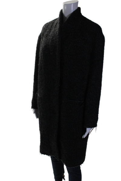 IRO Womens Button Down Benny Sweater Coat Gray Black Wool Blend Size EUR 36