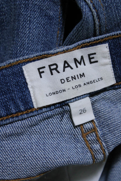 Frame Denim Womens Nouveau Le Mix Mid Rise Forest Hills Jeans Blue Cotton Size 2