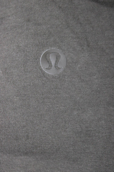 Lululemon Womens Long Sleeve Scoop Neck Tee Shirt Green Cotton Size 6