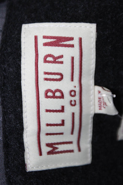 Millburn Co Mens Wool Double Breasted Overcoat Gray Size M