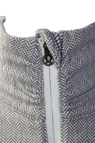 Lululemon Womens Chevron Zipped Collared Long Sleeve Athletic Jacket Gray Size S