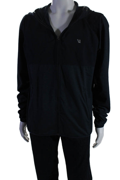 Vuori Mens Hooded Two Pocket Long Sleeve Zip Up Jacket Navy Size L
