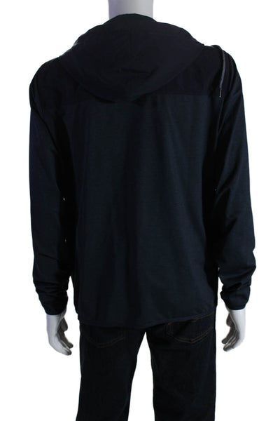 Vuori Mens Hooded Two Pocket Long Sleeve Zip Up Jacket Navy Size L
