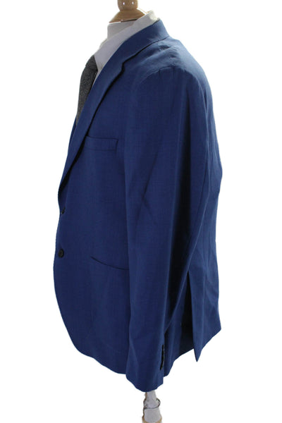 Saks Fifth Avenue Mens Long Sleeve Buttoned Collared Jacket Blue Size M