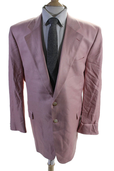 Jack Victor Mens Pleated Collar Lined Button Suit Blazer Pink Size EUR 48