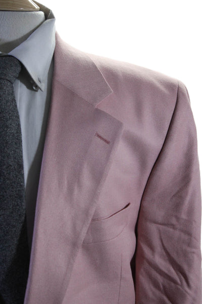 Jack Victor Mens Pleated Collar Lined Button Suit Blazer Pink Size EUR 48