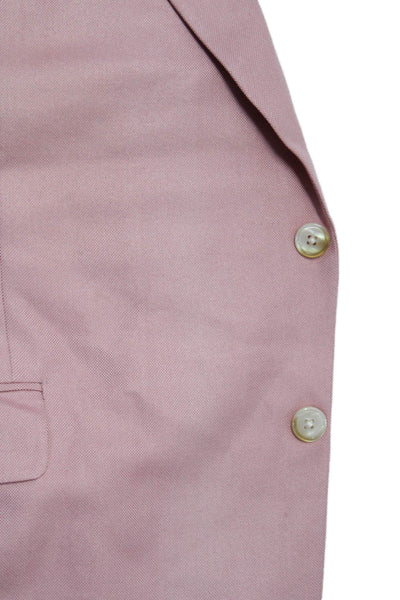 Jack Victor Mens Pleated Collar Lined Button Suit Blazer Pink Size EUR 48