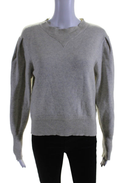 Isabel Marant Women's Round Neck Long Sleeves Pullover Sweater Gray Size 38