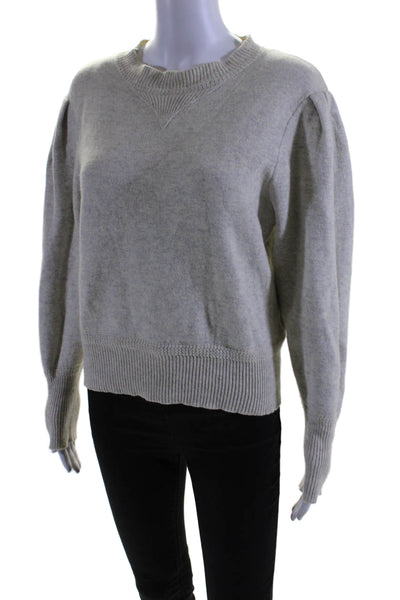 Isabel Marant Women's Round Neck Long Sleeves Pullover Sweater Gray Size 38