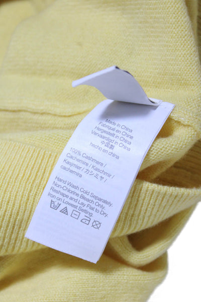 J Crew Mens Cashmere Yellow V-Neck Sleeveless Sweater Vest Top Size M