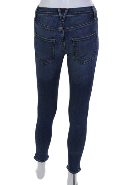 Veronica Beard Womens Cotton Button Lined Skinny Leg Denim Jeans Blue Size EUR 2