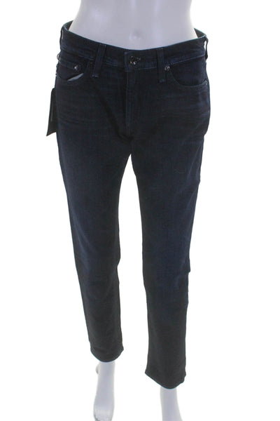 Rag & Bone Womens Blue Dark Wash Dre Low Rise Slim Boyfriend Jeans Size 24