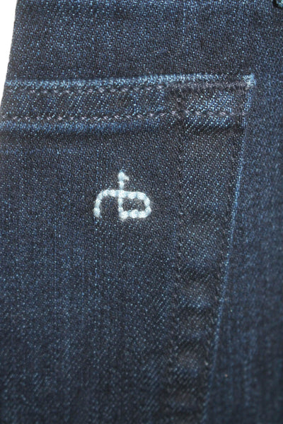 Rag & Bone Womens Blue Dark Wash Dre Low Rise Slim Boyfriend Jeans Size 24