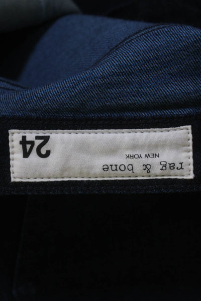 Rag & Bone Womens Blue Dark Wash Dre Low Rise Slim Boyfriend Jeans Size 24