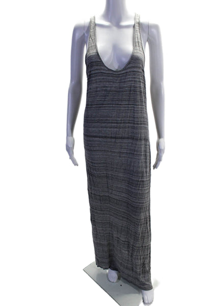 Vince Womens Cotton Jersey Strapless Long Fitted Casual Dress Gray Size L