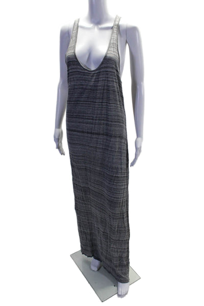 Vince Womens Cotton Jersey Strapless Long Fitted Casual Dress Gray Size L