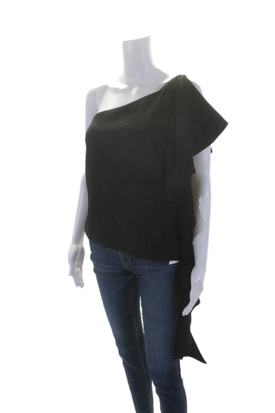 C/MEO Collective Women's Asymmetrical Ruffle Sleeveless Blouse Black Size S